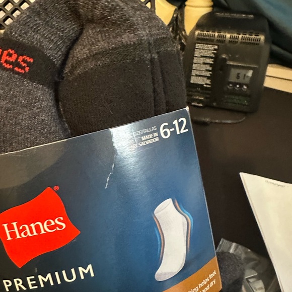 Hanes Premium Black and Gray Ankle Socks - Picture 3 of 5